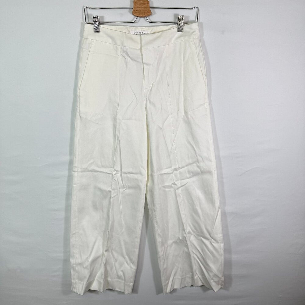 Everlane The Wide Leg High Rise Cotton Pant Off White 0